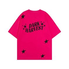 Dark Harvest Stars T-shirt | Trendy Print T-shirts | h0neybear Grunge Style Star Print T-shirt For Summer, Trendy Star Print Streetwear T-shirt, Grunge Crew Neck T-shirt With Star Print, Grunge Cotton T-shirt With Star Print, Pink Crew Neck T-shirt With Star Print, Pink Star Print Crew Neck T-shirt, Pink Short Sleeve T-shirt With Star Print, Pink Star Print Short Sleeve T-shirt, Pink T-shirt For Fall Streetwear