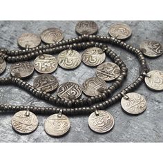 Antique Bukhara Silver Coin Necklace Approx. 26" long Coin measurements : Small 16mm, Large 26mm Silver Coin Necklace, Antique Silver Jewelry, Silver Coin, Coin Necklace, Silver Coins, Antique Silver, Silver Jewelry, Coin, Silver