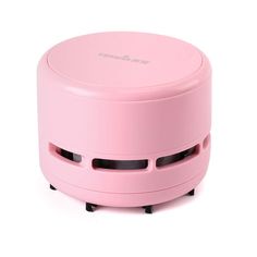 a pink portable speaker on a white background