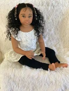 SINO-BB Customized 32''/80cm Reborn Baby Meili With Hand-Rooted Hair Already Finished Doll African Reborn Baby, Reborn Dolls, Reborn Babies, Doll Accessories, Custom Made, Dolls, Skin, Hair