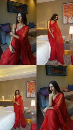 Sonam Bajwa Bridal Look, Saree Styles Modern Classy Wedding, Elegant Saree Classy, Simple Saree Look Classy, Red Saree For Farewell, Grad Saree, Indian Reception Outfit, Indian Fits, Sonam Bajwa