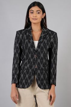 Ikat Ikat-LSBlazer009-Cotton-Blazer-LSBlazer009 Cotton Blazer Fitted Black Cotton Blazer, Cotton Blazer, Andhra Pradesh, Clothes Horse, British Indian, Pitcairn Islands, Brunei, Ethiopia, Guinea Bissau