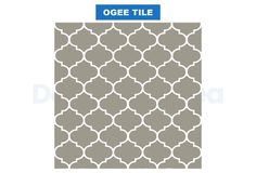 the ogee tile pattern is shown in grey and white