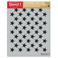 the stencil stickers are designed to look like black stars on a gray background