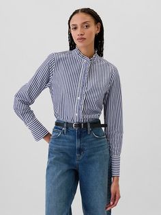 Classic Poplin Ruffle Shirt Ruffle Shirt, Pin Tucks, Well Dressed, Cotton Weaving, Patch Pocket, Cotton Shirt, Gap, New Arrivals, Women's Clothing