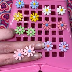 Handmade pastel flower stud earrings!  Colors: 💓light pink (1 pair) 💕dark pink (1 pair) 💜purple (1 pair) 💙blue (1 pair) 💚green (1 pair) 💛yellow (1 pair) 🤍white (1 pair) Pink Whimsical Flower Charm Earrings, Pink Whimsical Flower Earrings With Flower Charm, Whimsical Pink Flower Charm Earrings, Pink Whimsical Flower Earrings For Pierced Ears, Whimsical Pink Flower Earrings For Pierced Ears, Cute Flower Charm Earrings, Pink Cute Earrings With Handmade Flowers, Playful Pink Flower Earrings, Cute Multicolor Flower Shaped Earrings