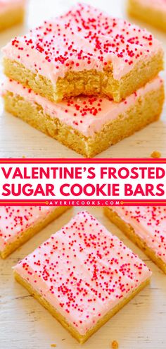 Valentine’s Frosted Sugar Cookie Bars, valentine's treats, valentine's day recipes, date night ideas Making Sugar Cookies, Cookie Brownie Recipe, Sugar Cookie Bars, Oreo Recipes, Sugar Cookie Frosting, Valentine's Day Quotes, Cookie Mix, Cookie Bar Recipes