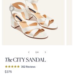 the city sandal in white is on sale for $ 395 and it's now