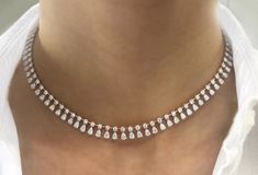 Small Diamond Choker Indian, Real Diamond Necklace Set, Small Choker Necklace Indian, Diamond Necklace Wedding, Jewelry Necklace Simple