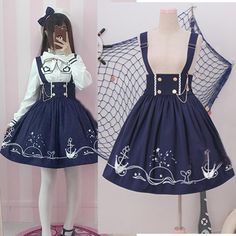 Skirts · Fashion Kawaii [Japan & Korea] · Online Store Powered by Storenvy Y2k Aesthetic Fashion, Kawaii Fashion Outfits, Suspender Skirt, High Waist Dress, Mode Inspo, Harajuku Fashion, Kawaii Clothes, Lolita Dress, Lolita Fashion