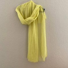 Guess Los Angeles Lemon Yellow Scarf Shawl Average Size: ~ 96" L X 50" W Smoke And Pet Free Home. Shuffles Ideas, Velvet Scarf, Yellow Scarf, Lemon Yellow, Pale Yellow, Scarf Shawl, Scarf Wrap, Scarf Accessory, Shawl