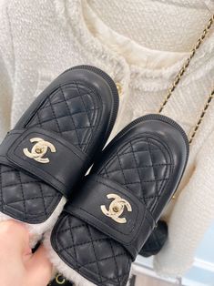 1:1 REPLICA SHOESPRODUCT DETAILSIncludes Shipping bags, dustbag sleeper, care manual, booklet, and tag. Designer Black Slippers With Round Toe, Designer Black Round Toe Slippers, Luxury Black Leather Slippers, Designer Black Slippers With Leather Sole, Chanel Women, New Years Sales, Women's Loafers, Chanel Shoes, Loafers For Women