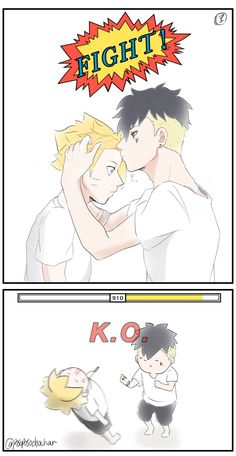 two comics showing the same person kissing each other