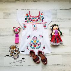 Mexican Baby Girl, Puebla Dress, Mexican Babies, Mexican Embroidered Dress, Fiesta Dress, Dresses For Summer, Mexican Dress, Fiesta Birthday, Colorful Embroidery