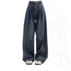 Loose Fitting Wide Leg Jeans - Trendha Y2k Fits, Y2k Shorts, Baby Tees Y2k, Y2k Baby Tee, Jeans Y2k, Trendy Summer Outfits, Y2k Outfits, Waist Jeans, Vintage Casual