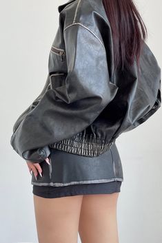 Item Type: Coat Material: Leather Sleeve Length: Long Sleeve Color: Black Size: S,M,L Size(cm) Clothing Length Bust Shoulder Width Sleeve Length S 59 124 58 52 M 60 128 59 53 L 61 132 60 54 Urban Style Leather Jacket With Pockets, Urban Style Long Sleeve Leather Jacket For Fall, Long Sleeve Biker Jacket With Pockets, Chic Leather Jacket With Pockets And Long Sleeves, Chic Leather Jacket With Pockets For Streetwear, Chic Streetwear Leather Jacket With Pockets, Trendy Long Sleeve Biker Jacket With Pockets, Urban Long Sleeve Cropped Jacket For Fall, Edgy Cropped Jacket With Pockets For Fall