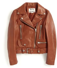 Crop Leather Jacket, Acne Studios Jacket, Balmain Fashion, All Black Fashion, Fashion Design Portfolio, Leather Jacket Style, Cropped Leather Jacket, Next Clothes, Brown Leather Jacket