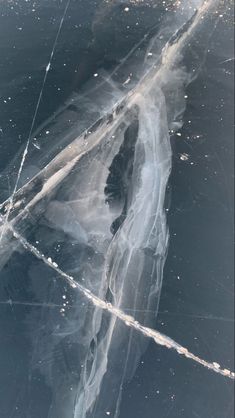 an aerial view of ice and water