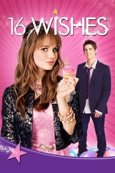 an advertisement for the movie 16 wishes with a woman holding a cupcake in her hand