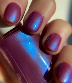 Crazy Cat Lacquer Summer Days is light and fresh like a summer day. This pink/purple nail polish has a blue shimmer to it. Hand Mixed. Photos depict polish in direct natural light at dusk.  Formula is 10 free. Free of Formaldehyde, Toluene, Dibutyl Phthalate (DBP), Camphor, Formaldehyde Resin, Xylene, Ethyl Tosylamide, Parabens, Phthalates, fragrances.  All ingredients and final product are vegan and cruelty free.  Ingredients: Butyl Acetate, Ethyl Acetate, Nitrocellulose, Acetyl Tributyl Citrate, Isobutyl Acetate, Isopropyl Alcohol, Adipic Acid/Neopentyl Glycol/Trimellitic Anhydride Copolymer, Silica, Styrene/Acrylates Copolymer, N-Butyl Alcohol, Benzophenone-1, Violet 2. May contain: Mica, Titanium Dioxide, Iron Oxide, Aluminum, Tin Oxide, Ferroferric Oxide, Triphenyl Phosphate, Ethyl Al Purple Nail Polish, Indie Nail Polish, Funky Nails, Crazy Cat, Purple Nails, Swag Nails, How To Do Nails, Natural Nails, Short Nails