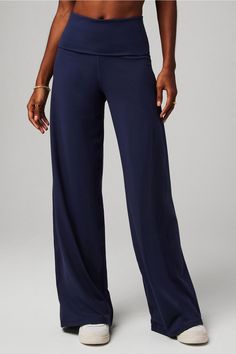 PureLuxe Foldover Pant Fabletics blue female Activewear >> Womens >> Bottoms >> Pants & Joggers >> Yoga Pants PureLuxe Lite regular Everyday/Yoga and Studio 4-Way Stretch/Moisture-Wicking/UPF Protection Honeymoon Wardrobe, Everyday Yoga, Female Activewear, Blues Dance, Dance Pants, Sports Trousers, Band Memes, Stretch Pants, Sport Pants