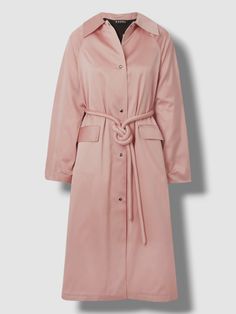 Satin Trench Coat, Silk Headscarf, Ink Clothes, Belted Trench Coat, Tea Rose, Dress Coat, Trench Coats Women, French Girl, Pink Satin