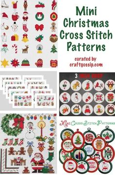 christmas cross stitch patterns with the words,'mini christmas cross - stitch patterns '