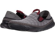 Merrell Hut Moc - Men's Shoes : Charcoal : The Merrell Hut Moc is both comfortable and durable enough for walking adventures beyond just kicking back by the fire. Nylon quilted upper. Slip-on camp shoe style with front pull loop for easy entry. Breathable textile lining for added comfort. Lightly cushioned textile footbed for underfoot support. Ultralightweight EVA outsole. Imported. Measurements: Weight: 6 oz Product measurements were taken using size 11, width M. Please note that measurements Camping Shoes, Cold Pack, Shoe Style, The Fire, Slip On Shoes, Slip On Sneaker, Men's Shoes, Shoes Sneakers, Walking