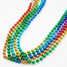 Claire's Rainbow Beaded Necklace Set - 5 Pack Decora Accessories, Pride Necklace, Festival Necklace, Rainbow Beads, Necklace Set, Fashion Jewelry, Beaded Necklace, Rainbow, Color