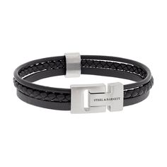 Black Leather Bracelet for men steel and barnett Casual Cole LBCC/001 - Black Modern Leather Bracelet With Stainless Steel Clasp, Luxury Classic Leather Bracelet With Stainless Steel Clasp, Gift Black Leather Bracelet With Stainless Steel Clasp, Black Leather Bracelet With Stainless Steel Clasp For Business, Modern Black Leather Bracelet With Stainless Steel Clasp, Gold Armband, Men's Bracelet, Black Edition, Nappa Leather