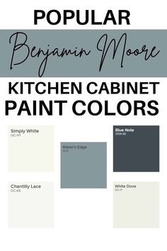 the kitchen cabinet paint colors are shown in black, white and gray with text that reads popular