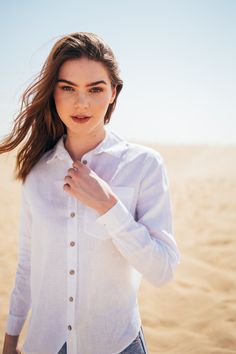 Sanno Long Sleeve Linen Shirt is your perfect everyday shirt, guaranteed to work for countless events. Collared, long sleeve, curved hem women's classic shirt designed for loose and relaxed fit. Button down, half tuck-in or leave it open. Pair it with linen or denim shorts in summer! About the collection Anse Linen pieces will serve you well in the city or on vacation, where simple shapes, natural fabrics and sunshine shades is all you need! Sustainable Clothing, Pure Linen, 100% Linen, Natural Linen Garments, Long Sleeve Linen Shirt, Successful Life, Clean Sink, Linen Set, Simple Shapes, Sustainable Clothing, Pure Linen, Shirt Sale