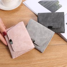 Womne Wallet Vintage Simple Short Flod Card Coin Purse Fashion Student Solid Color Pu Leather Mini Wallets Сумка Женская [23y 6m 13d] Envelope Coin Purse For Everyday Use, Envelope Shaped Card Holder For Daily Use, Envelope Card Holder For Daily Use, Envelope Card Holder With Card Slots, Pink Trifold Wallet For Everyday Use, Black School Bags, Women Backpack Travel, Three Fold, Small Coin Purse