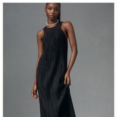 Anthropologie Halter Plisse Maxi Dress. Brand New With Tags. Perfect Condition. Sz Medium Elegant Black Pleated Party Dress, Elegant Black Pleated Maxi Dress, Elegant Black Pleated Dress For Spring, Black Pleated Dress For Formal Spring Occasions, Black Pleated Evening Dress For Spring, Black Pleated Evening Dress For Summer, Elegant Black Pleated Dress For Night Out, Black Pleated Midi Dress For Evening, Black Pleated Midi Length Dress For Evening