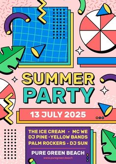 Flat summer party vertical poster template Free Vector Graphic Design Typography Poster, Cute Inspirational Quotes, Vertical Poster, Graphic Design Lessons, Event Flyer, Flower Illustration, Typography Poster, Graphic Design Typography, Poster Template