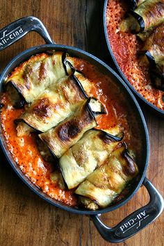 eggplant ravioli in tomato sauce with parmesan cheese on the side