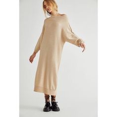 Nwot Xs Beige Sweater Dress For Spring, Oversized Beige Sweater Dress For Spring, Casual Beige Maxi Dress For Fall, Chic Beige Dress For Fall, Oversized Brown Spring Dresses, Brown Oversized Dress For Spring, Oversized Long Beige Dress, Oversized Beige Dress For Fall, Beige Midi Dress For Day Out