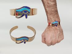 brand . pr nefrt  made in egypt Eye of Horus bracelet. Eye of Horus. Pharaonic bracelet. Egyptian bracelet. Gold plated copper. Made in Egypt We offer you the Eye of Horus bracelet in gold-plated copper, suitable for all men, women and even children due to its ease of fit and size control. It is truly a wonderful piece of Pharaonic civilization Egypt Eye, Egyptian Bracelet, The Eye Of Horus, Eye Of Horus, Bracelet Gold, Egypt, Jewelry Bracelets, Gold Plate, Handmade Items