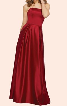 Red Satin Dress Long, Wine Red Bridesmaid Dresses, Bridesmaid Dresses Red Long, Red Satin Dress, Red Strapless Dress, Bridesmaid Dresses Strapless, Red Bridesmaid Dresses, Long Bridesmaid Dress, Dress Simple