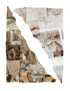 a collage of photos with the shape of a map