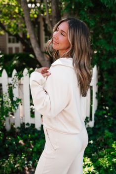 Introducing the End Of Summer Quarter Zip Top in Cream—the perfect transitional piece for those cooler days ahead. Featuring a classic quarter-zip design, this top blends style with functionality. The wide front pocket adds a casual, sporty touch, while the slight cropped fit keeps it modern and flattering. Whether you're layering it over a tank or pairing it with your favorite high-waisted jeans, this top is the ultimate mix of comfort and style. Stay cozy and chic as the seasons change with th Loungewear Dresses, Short Leggings, End Of Summer, Sandals For Sale, Skirt Leggings, High Waist Jeans, Quarter Zip, Long Tops, Short Tops