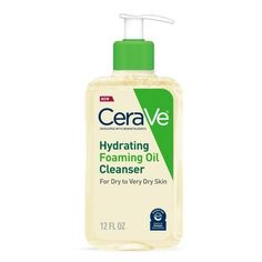 Cerave Hydrating Foaming Cleansing Oil Face Wash With Squalane Oil, Triglyceride And Hyaluronic Acid For Dry To Very Dry Skin - 12 Fl Oz : Target Bathroom List, Oil Face Cleanser, Oil Face Wash, Cerave Cleanser, Flaking Skin, Squalane Oil, Dry Skin On Face, Body Fragrance, Natural Acne