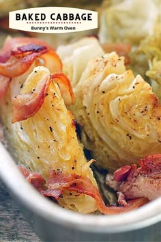 Baked Cabbage in a roasting pan. Baked Cabbage Recipes, Baked Cabbage, Desserts Thanksgiving, Creamed Spinach, Veggie Side Dishes, Cabbage Recipes, Vegetable Side, Buffet Food, Thanksgiving Menu