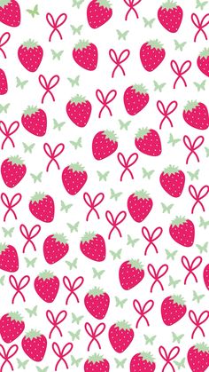 strawberrys and bows on a white background