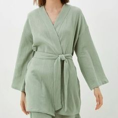 Gauze Muslin Robe, a perfect addition to your loungewear collection. Crafted with care from the finest cotton muslin, this exquisite kimono bathrobe is designed to envelop you in softness and style. * All clothing made from European muslin (100% cotton) * OEKO-TEX certified fabric (no harmful chemicals used in production) * Long sleeves  * From XS to Plus size TAKING CARE: * machine wash gentle (30- 40 C/ 104 F) * dry gentle. * do not bleach. Each order is sewn with love and attention to detail especially for you. Chic Long Sleeve Kimono For Loungewear, Wrap Robe For Relaxation In Spring, Spring Wrap Sleep Robe, Spring Wrap Robe For Sleep, Spring Wrap Robe For Relaxation, Chic Spring Loungewear Kimono, Chic Robe With Tie Waist For Loungewear, Cotton Sleepwear With Kimono Sleeves For Loungewear, Cotton Sleepwear With Kimono Sleeves