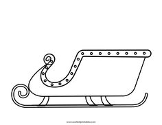 a drawing of a sleigh with an animal on it's front end