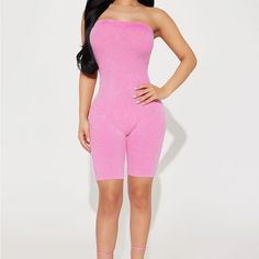 Pink Ribbed Size Small But Super Stretchy Fits More Like A Medium Only Tried On Never Worn Fitted Short Jumpsuits And Rompers For Spring, Spring Strapless Fitted Jumpsuits And Rompers, Casual Pink Strapless Jumpsuit For Spring, Spring Strapless Jumpsuit For Loungewear, Casual Fitted Pink Strapless Jumpsuit, Pink Fitted Strapless Jumpsuit Casual Style, Casual Pink Fitted Strapless Jumpsuit, Pink Fitted Casual Strapless Jumpsuit, Pink Fitted Strapless Casual Jumpsuit