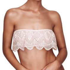 Lightly Lined Strapless Bandeau Style Light Cream/ Off White New With Tags T O P R A T E D Ambassador Seller F A S T S H I P P I N G Chic Lace Summer Tube Top, Chic Lace Tube Top For Summer, Summer Lace Bandeau Crop Top, Summer Off-shoulder Tube Top With Built-in Bra, Lace Tube Top With Built-in Bra For Summer, White Strapless Halter Top, Feminine Strapless Summer Tube Top, White Lace Sleeveless Tube Top, Feminine Strapless Tube Top For Summer