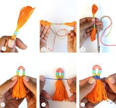 the instructions for how to make tassels with yarn