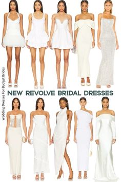 several different types of dresses for the new year's eveve bridal dress